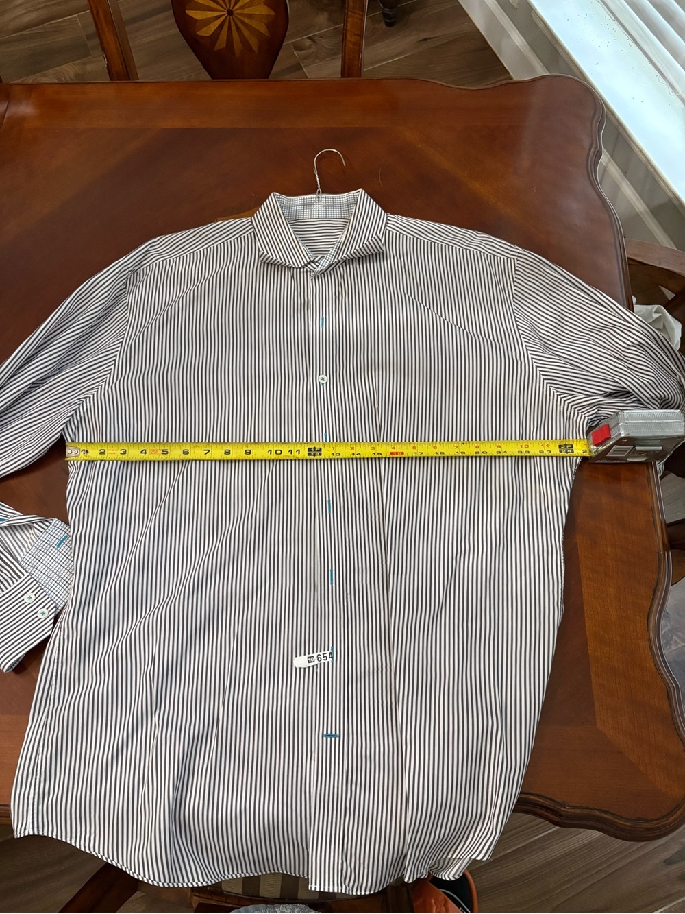 Men's Black and White Stripe Dress Shirt - Classic Fit